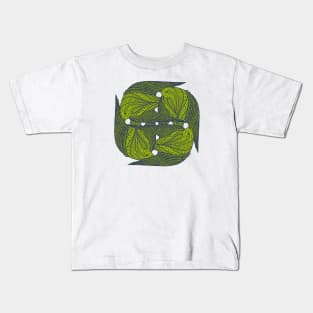 Cute green love birds in the air design Kids T-Shirt